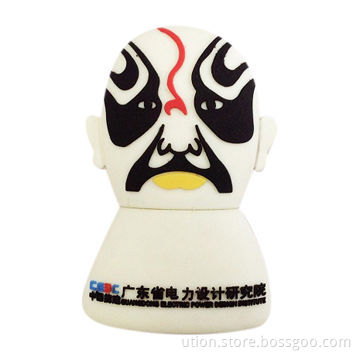 Traditional Chinese opera mask U disk with 1 to 32GB Memory Capacity, Free Sample and Package